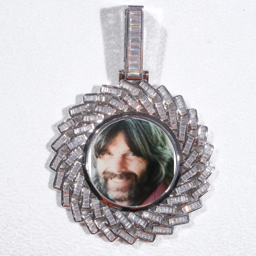 Large 3D Baguette Custom Picture Pendant