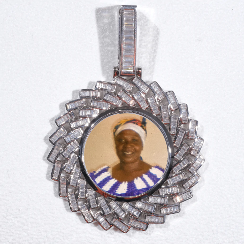 Large 3D Baguette Custom Picture Pendant