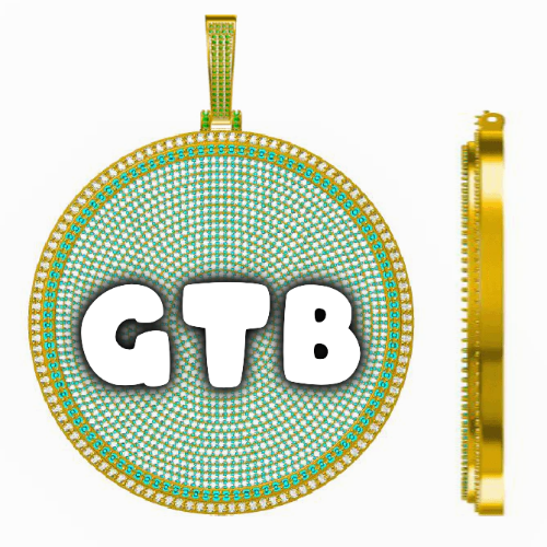 CUSTOM LETTER NECKLACE 3D BIG DISC