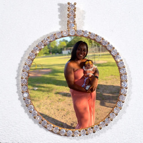 LARGE 3D CIRCLE CUSTOM PICTURE PENDANT