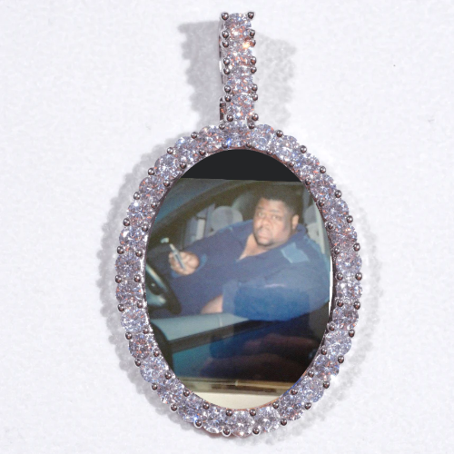 Large 3D Oval Custom Picture Pendant