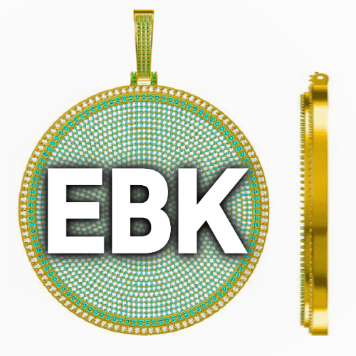 CUSTOM LETTER NECKLACE 3D BIG DISC
