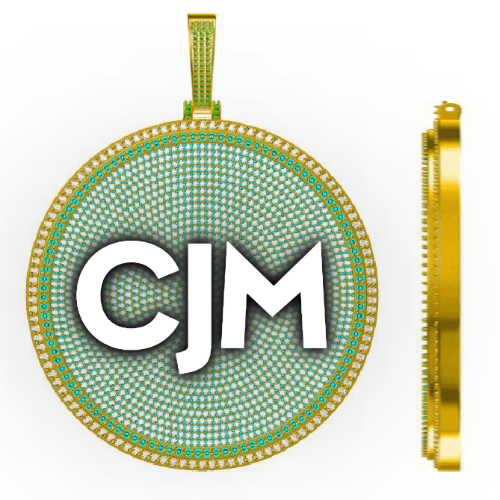 CUSTOM LETTER NECKLACE 3D BIG DISC