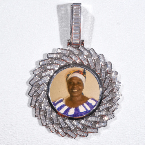 Large 3D Baguette Custom Picture Pendant