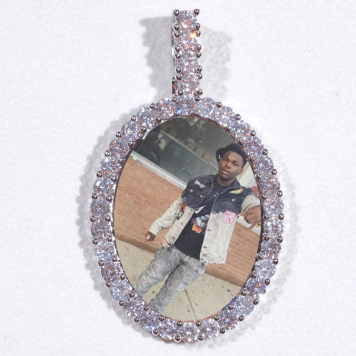 Large 3D Oval Custom Picture Pendant