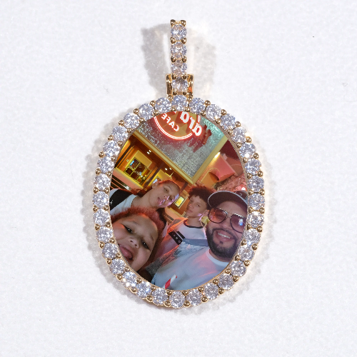 3D Oval Custom Picture Pendant