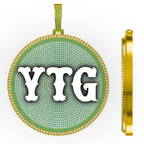 CUSTOM LETTER NECKLACE 3D BIG DISC
