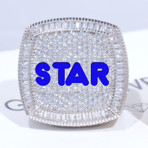 CUSTOM LETTER 3D ICED RING