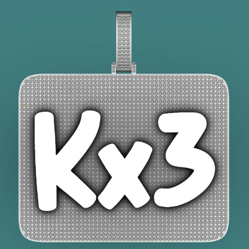CUSTOM LETTER NECKLACE 3D BIG SQUARE