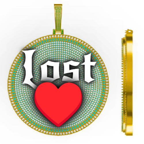 CUSTOM LETTER NECKLACE 3D BIG DISC