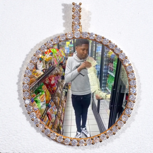 LARGE 3D CIRCLE CUSTOM PICTURE PENDANT