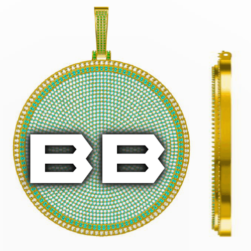 CUSTOM LETTER NECKLACE 3D BIG DISC