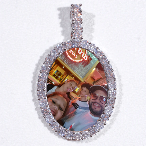 Large 3D Oval Custom Picture Pendant