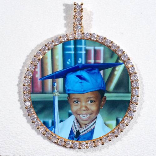 LARGE 3D CIRCLE CUSTOM PICTURE PENDANT