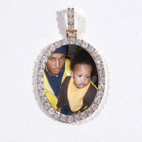 3D Oval Custom Picture Pendant