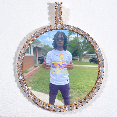 LARGE 3D CIRCLE CUSTOM PICTURE PENDANT