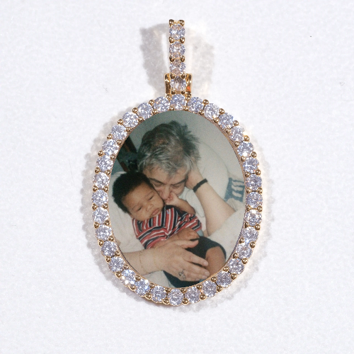3D Oval Custom Picture Pendant