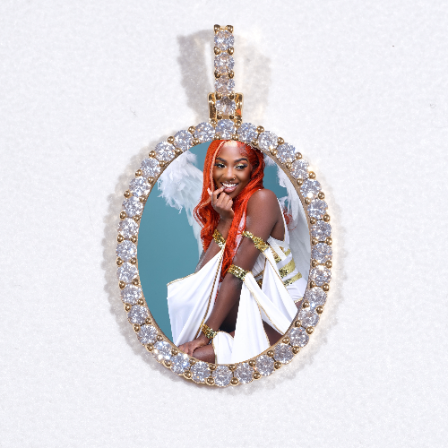 3D Oval Custom Picture Pendant