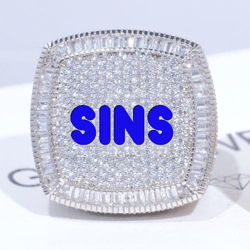 CUSTOM LETTER 3D ICED RING