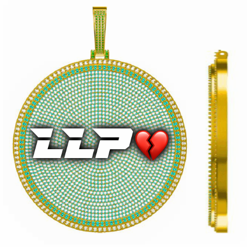 CUSTOM LETTER NECKLACE 3D BIG DISC