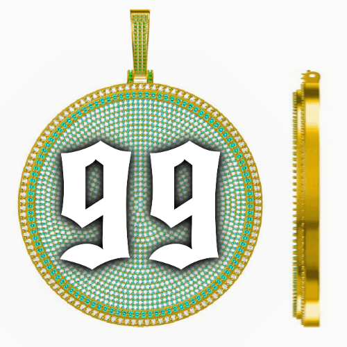 CUSTOM LETTER NECKLACE 3D BIG DISC