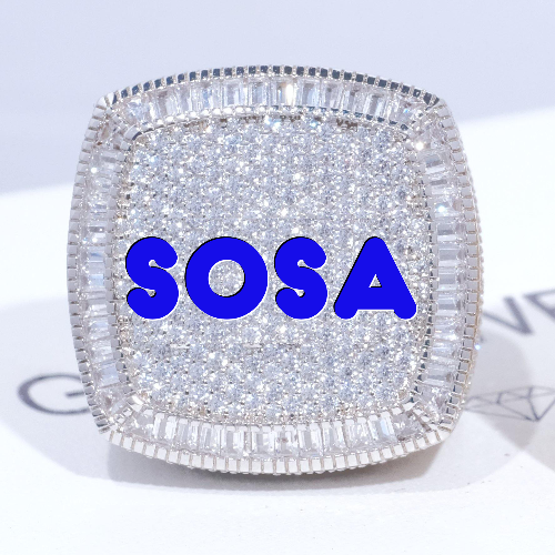 CUSTOM LETTER 3D ICED RING