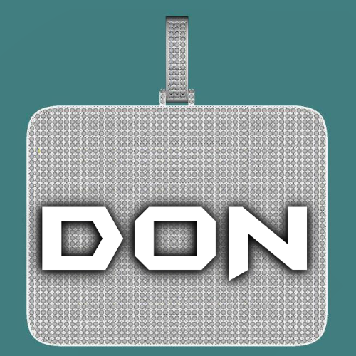 CUSTOM LETTER NECKLACE 3D BIG SQUARE