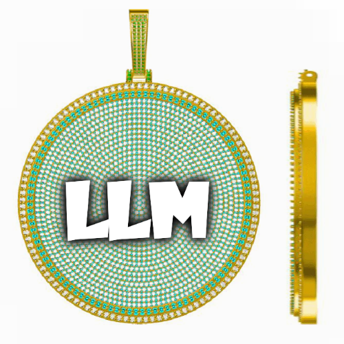 CUSTOM LETTER NECKLACE 3D BIG DISC