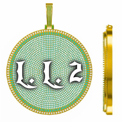 CUSTOM LETTER NECKLACE 3D BIG DISC