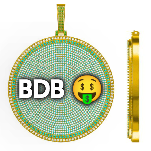 CUSTOM LETTER NECKLACE 3D BIG DISC