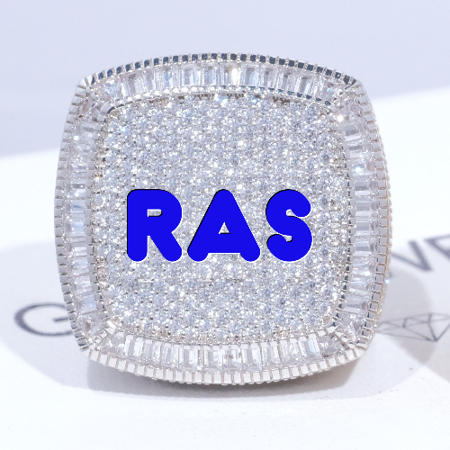 CUSTOM LETTER 3D ICED RING