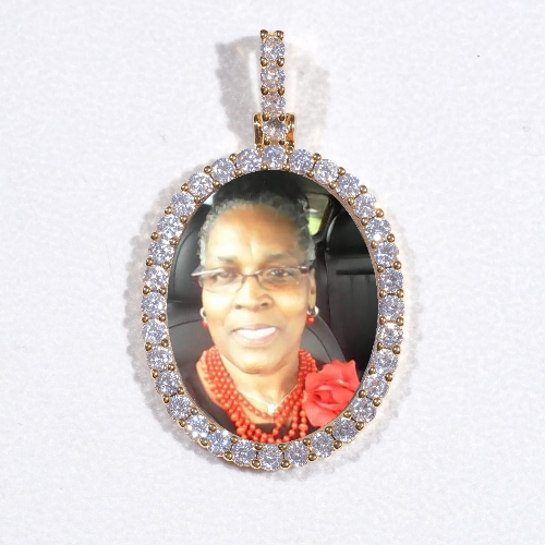 3D Oval Custom Picture Pendant