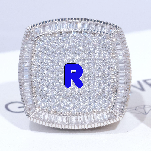CUSTOM LETTER 3D ICED RING