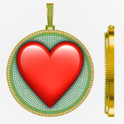 CUSTOM LETTER NECKLACE 3D BIG DISC
