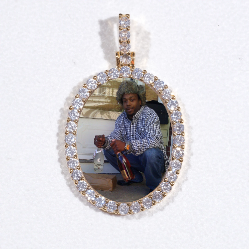 3D Oval Custom Picture Pendant