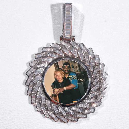 Large 3D Baguette Custom Picture Pendant