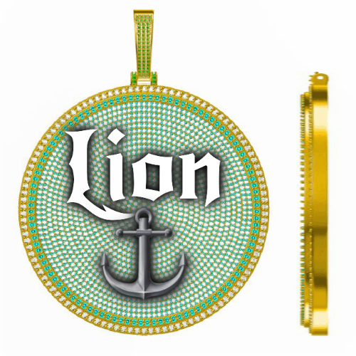 CUSTOM LETTER NECKLACE 3D BIG DISC