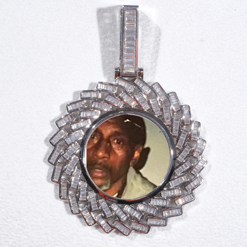 Large 3D Baguette Custom Picture Pendant