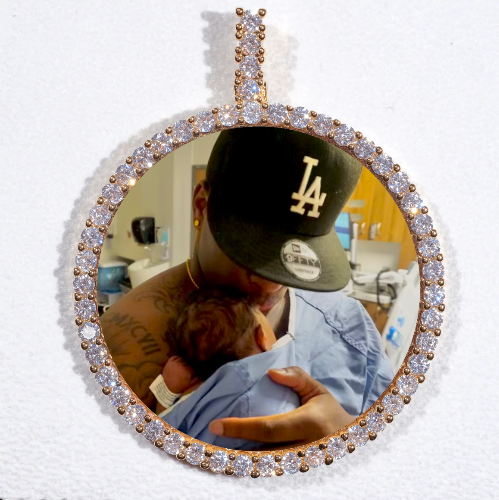 LARGE 3D CIRCLE CUSTOM PICTURE PENDANT