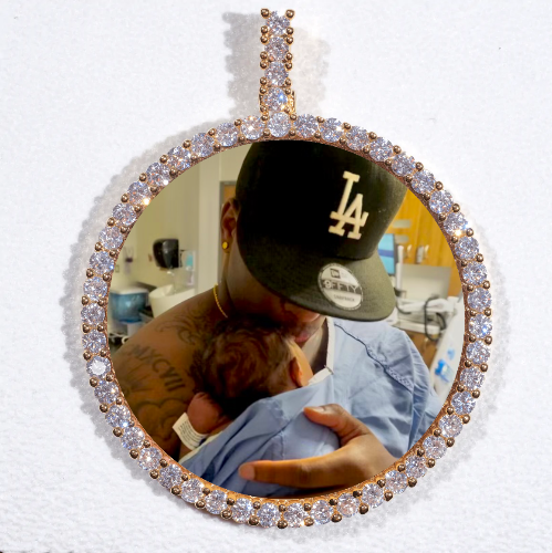 LARGE 3D CIRCLE CUSTOM PICTURE PENDANT