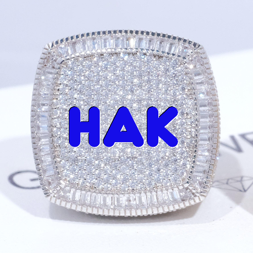 CUSTOM LETTER 3D ICED RING