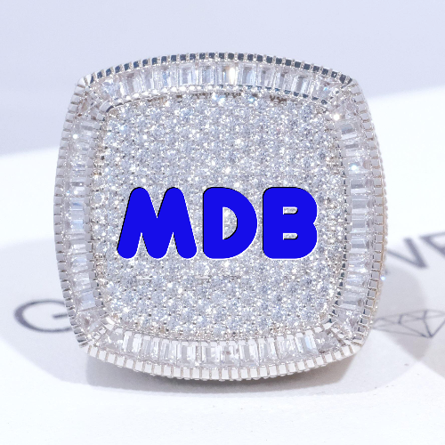 CUSTOM LETTER 3D ICED RING
