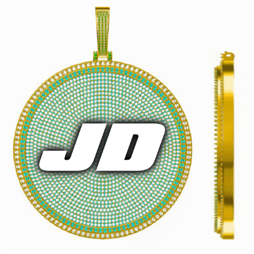 CUSTOM LETTER NECKLACE 3D BIG DISC