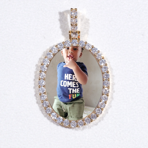 3D Oval Custom Picture Pendant