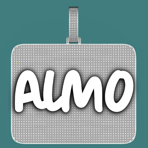 CUSTOM LETTER NECKLACE 3D BIG SQUARE