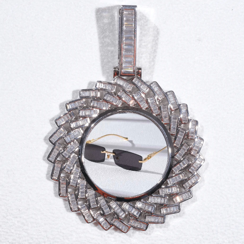 Large 3D Baguette Custom Picture Pendant