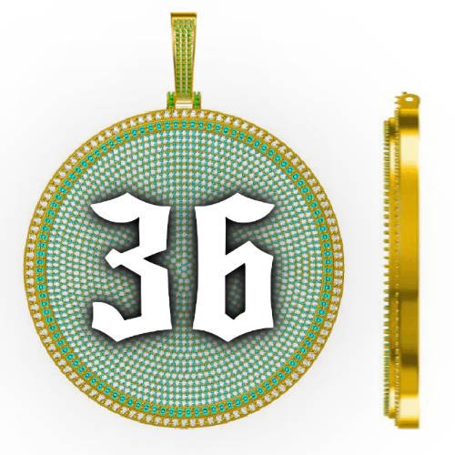 CUSTOM LETTER NECKLACE 3D BIG DISC