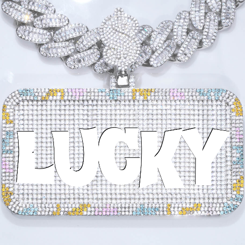 CUSTOM LETTER NECKLACE 3D COLORFUL SQUARE
