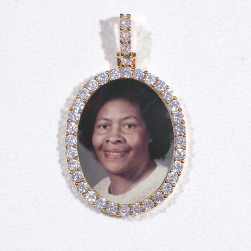 3D Oval Custom Picture Pendant