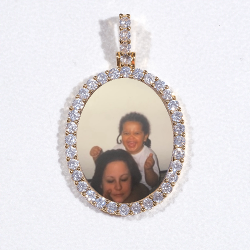 3D Oval Custom Picture Pendant